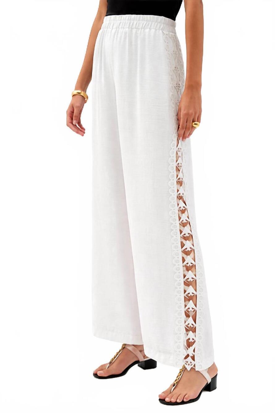 NEW JOSEPH RIBKOFF wide-leg summer trousers in vanilla